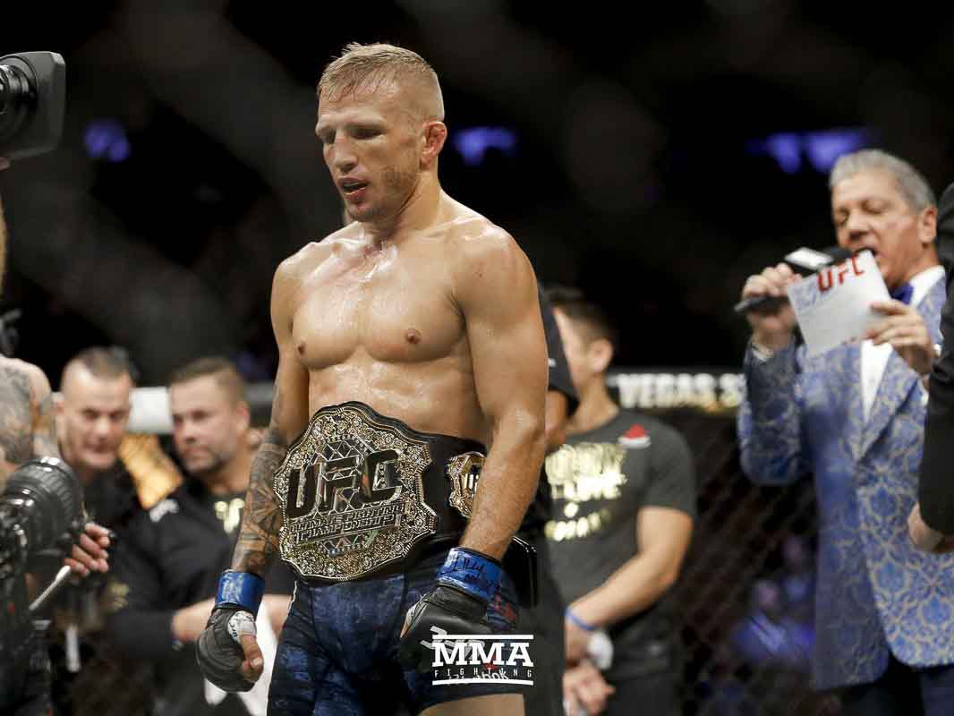 Tyler Jeffrey Dillashaw[6] (born February 7, 1986) is an American mixed martial artist and the current UFC Bantamweight Champion in his second reign. ...